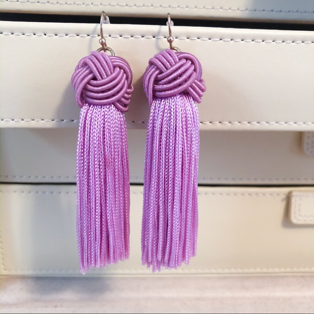 BaubleBar SugarFix Lilac Tassel Earrings